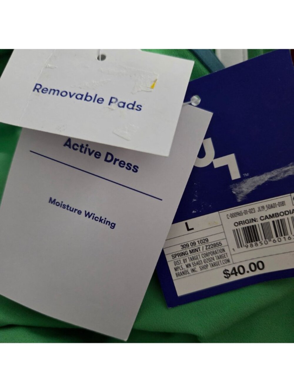 JoyLab Womens Spring Green Active Dress L Moisture-Wicking With Removable Pads - Picture 8 of 9